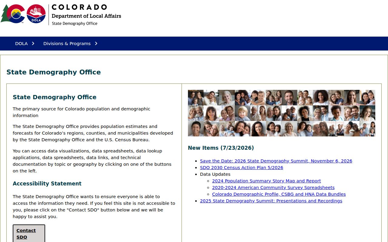Colorado demographic source for Costilla County docket context