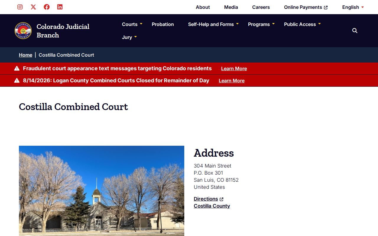 Costilla County Combined Court docket office